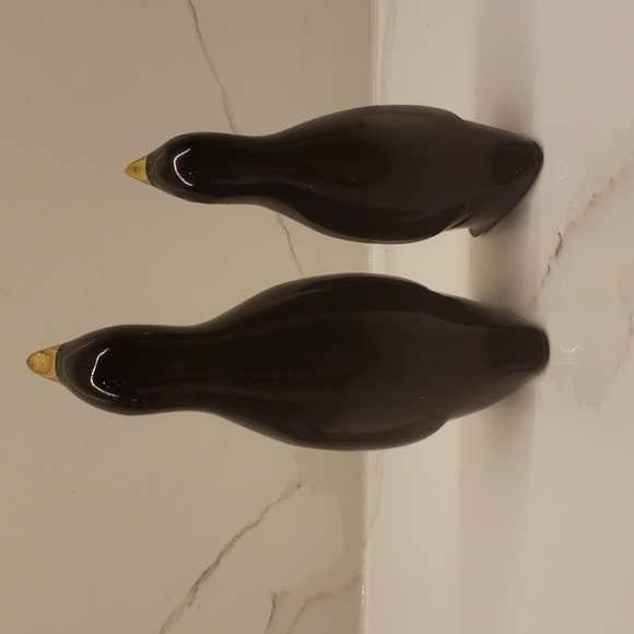 Brass Penguin Figurines Black Gold 5"tall and 4"tall - Picture 6 of 13